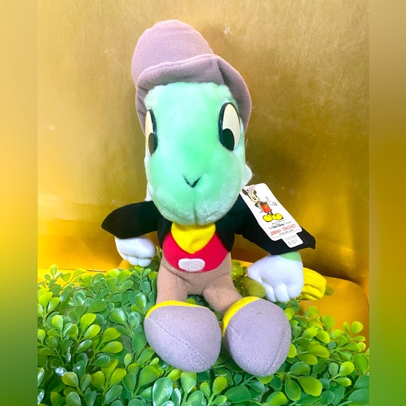 WALT DISNEY DISNEYLAND DISNEY WORLD 80’s PINOCCHIO JIMINY CRICKET PLUSH w/TAGS - Picture 10 of 16